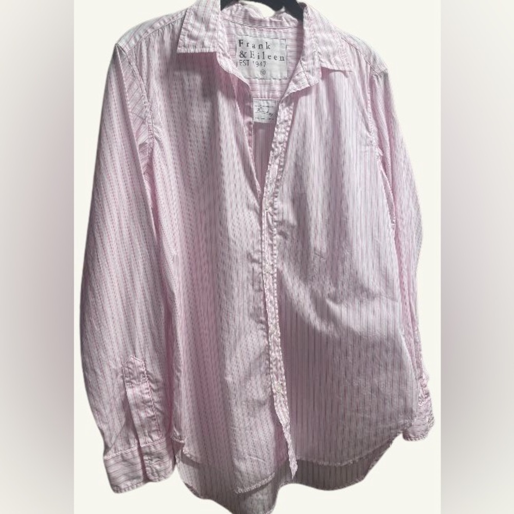 Frank & Eileen Frank - White with Multi-Pink Striped Button Down Shirt